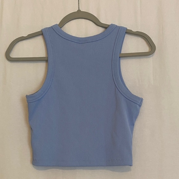 H&M Light Blue Ribbed Crop Top - Picture 4 of 4